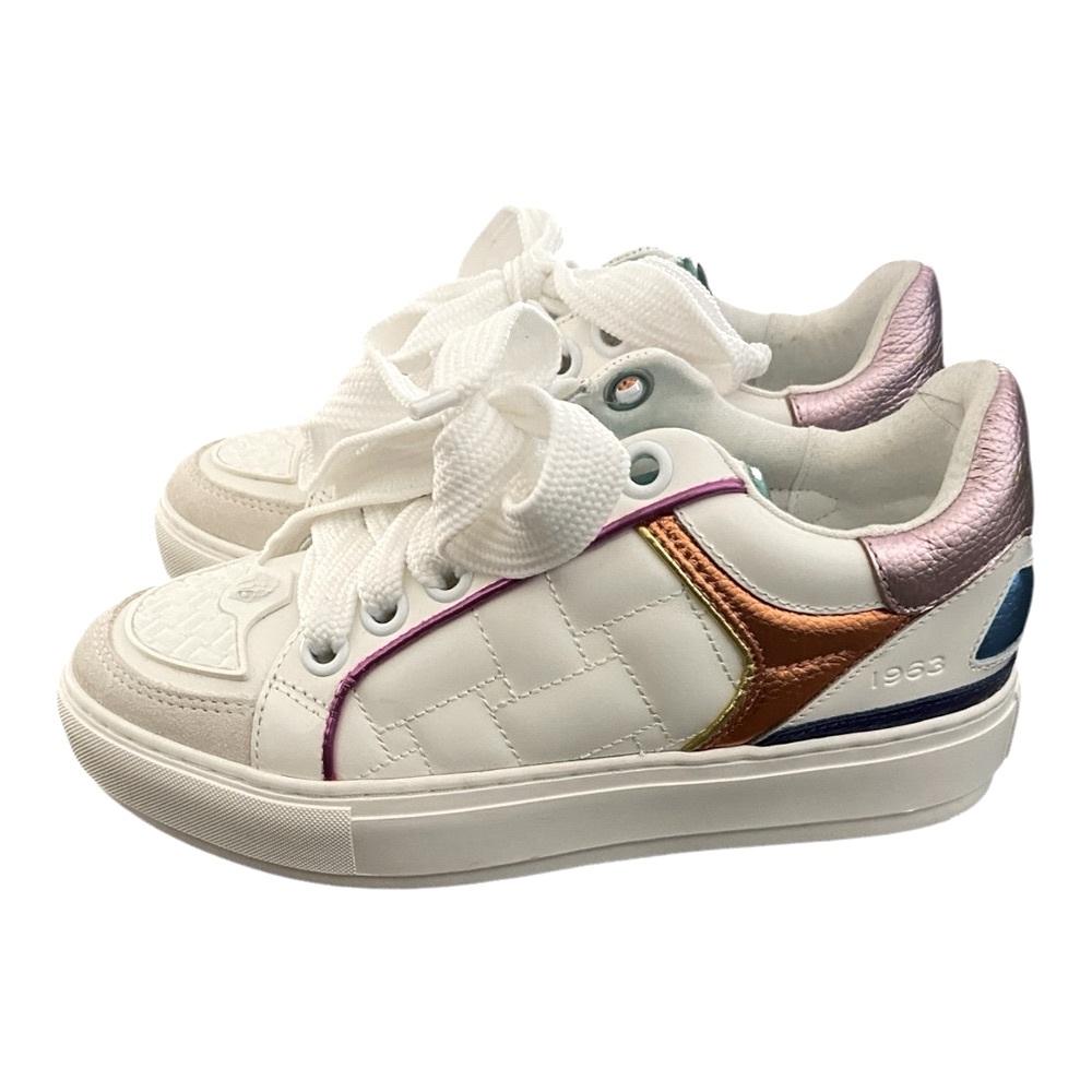 Kurt Geiger leather Sneakers. New Without box. White w colorful accents.